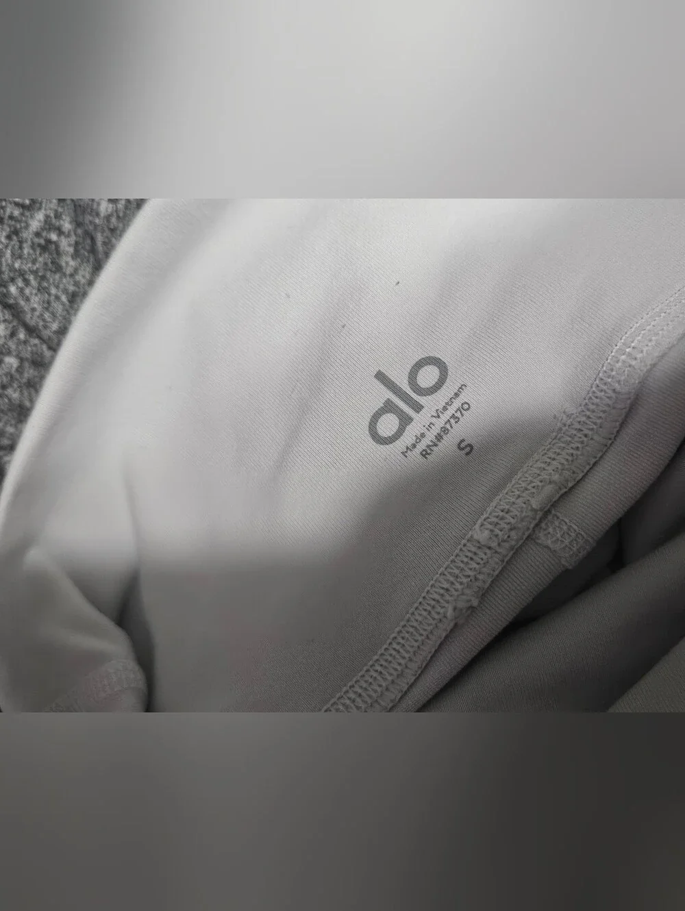 Alo Yoga Moto Women's White High Rise Mesh Workout Athletic Leggings Pants Sz S